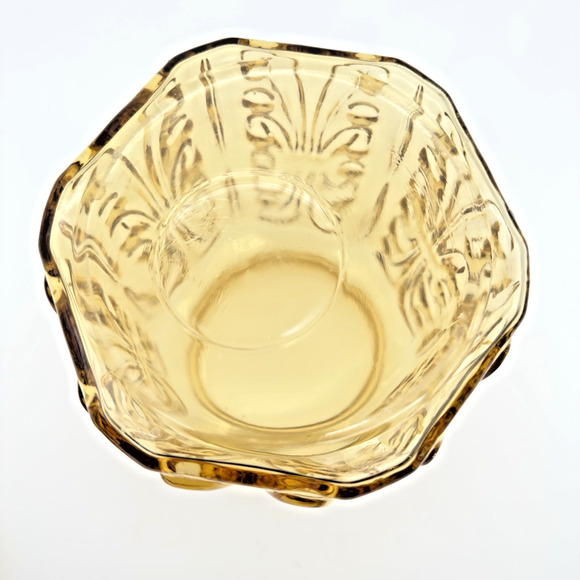 Vintage Federal Glass Amber Yellow Canister Show Off Jar Sun Gold 1970s READ 9" - Picture 5 of 7